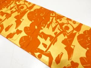 アンティーク 風景模様織り出し袋帯(着用可)